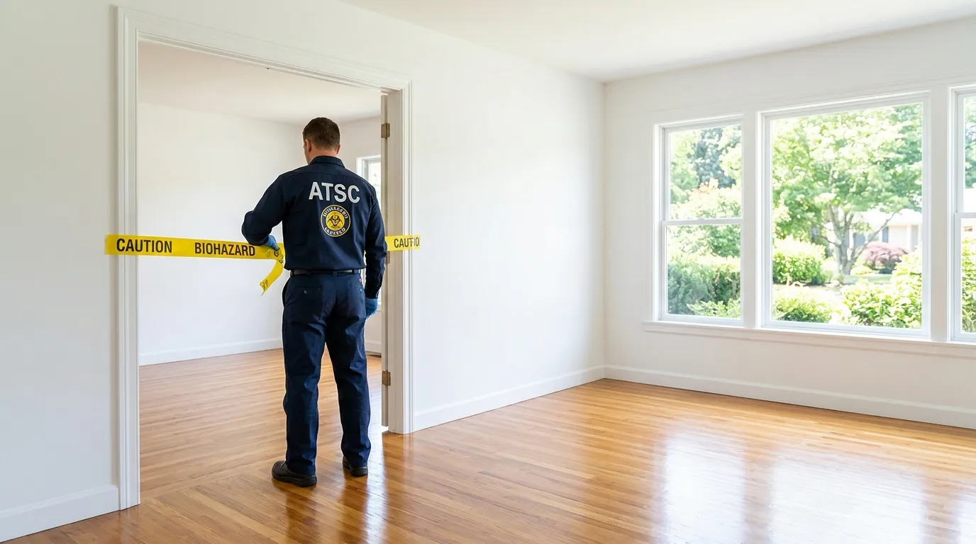 Certified biohazard cleanup crew performing Decomposition Cleanup in Iowa Park